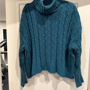 POL - Teal Cable Knit Turtleneck Sweater - NWOT